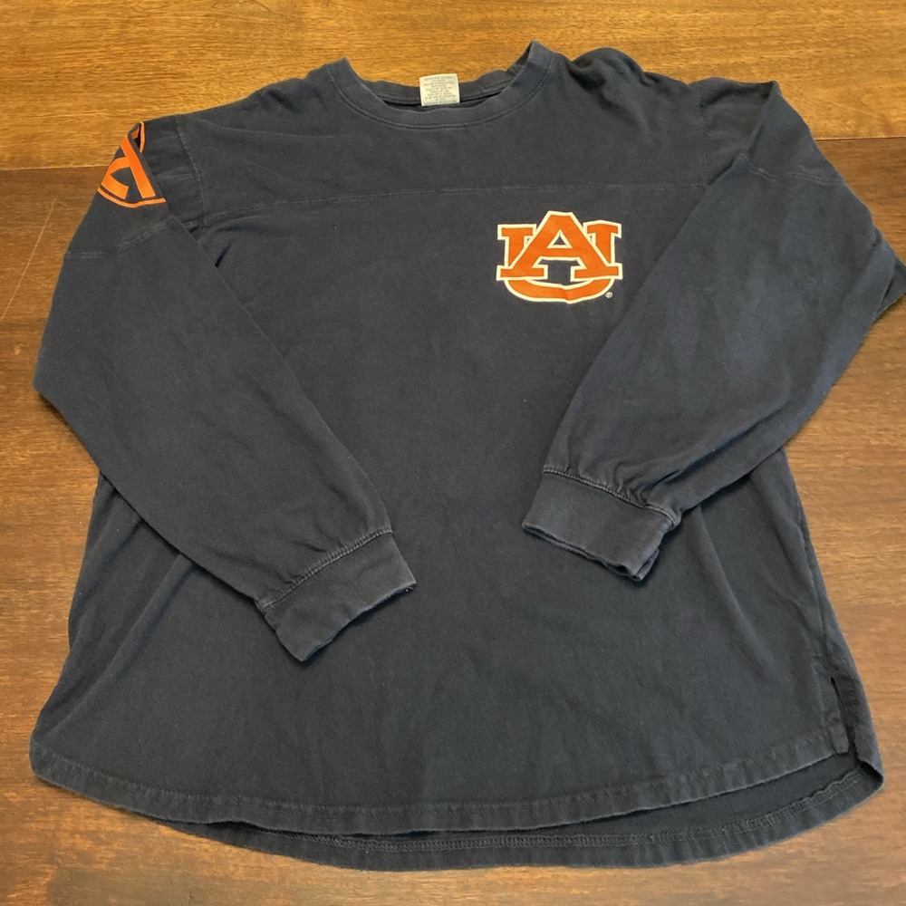 Auburn University War Eagle Long Sleeve Large Pressbox‎ Spirit Jersey Style Navy